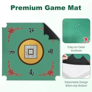 35-Inch Modern Portable Folding Mahjong Table with 4 Cup Holders Removable Non-Slip <b>Mat</b> HDPE Top <b>Gaming</b> Table - Product Image 5