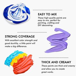 Confezione da 48 30 <span class=keywords><strong>colori</strong></span> vernice acrilica per tela con pennelli vernice acrilica fluida vendita calda colore vernice acrilica - Product Image 4
