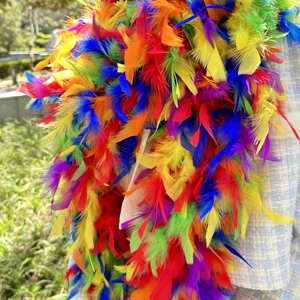 ขนนกสีรุ้ง chandelle boas 60กรัมคละสีสำหรับชุดแฟนซี2หลา - Product Image 1