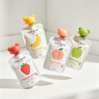 Pochette souple personnalisée sans BPA, recyclable, de qualité alimentaire pour bébé, transparente, plate, stérilisable, avec bec verseur pour jus et boissons