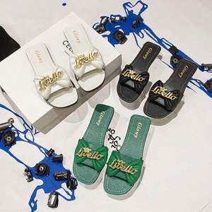 Nouvelles tongs décontractées pour femmes, pointures 36-43, style bouche de poisson, pour l'été, à semelle plate, avec couleurs contrastées - Product Image 2