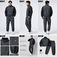 Ensemble de survêtement homme personnalisé avec logo OEM, veste zippée et pantalon de jogging, passepoil colorblock, streetwear, fournisseur en gros pour marques de mode