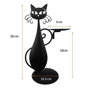 Black <strong>Cat</strong> Candlestick Decorations Vintage Country Farmhouse Home Metal <strong>Cat</strong> Decoration <strong>Candle</strong> <strong>Holder</strong> - Product Image 4