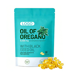 Capsules d'huile d'origan OEM avec huile de nigelle, gélules molles, supplément d'extrait d'huile d'origan biologique - Product Image 1