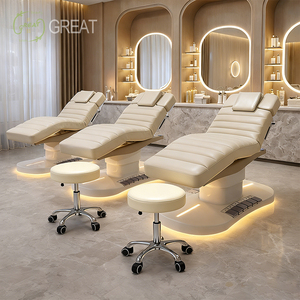 Luxury <strong>Salon</strong> Equipment Furniture Gold Spa Curve Massage Table Set Modern Lay Down Eyelash Facial Bed for <strong>Beauty</strong> Clinics - Product Image 1