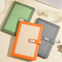 Carnet de notes A5 en cuir PU de qualité supérieure avec logo personnalisé, couverture rigide, grande poche et boucle magnétique