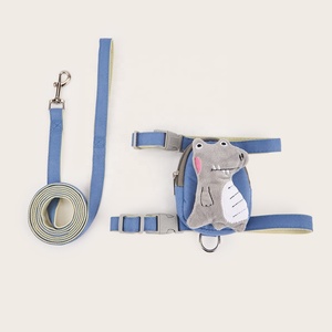 Cute Cat and Dog Walking Harness Anti-Break Out Cloth Chest Leash with Solid Pattern Backpack Leash - Product Image 3