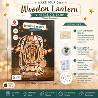 Kit de modèle de lampe en bois à monter soi-même, puzzle en contreplaqué découpé au laser avec lumière LED, projet d'artisanat créatif, décoration de la maison, cadeau fait main