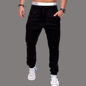 Pantalon de <span class=keywords><strong>jogging</strong></span> décontracté pour homme, style ou logo personnalisé, fabrication ODM, printemps automne, cordon de serrage, poche, coupe slim, rayé - Product Image 4