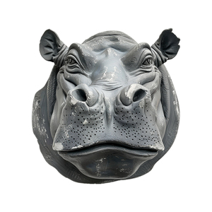 Sculptures d'animaux en résine Décoration murale tête d'hippopotame - Product Image 1