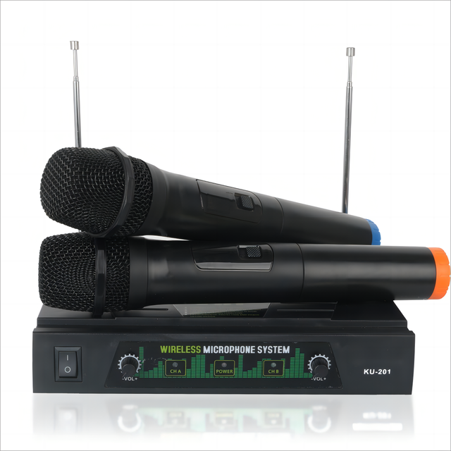 Professional UHF Dual Wireless Microphone System HD Sound Dynamic Handheld Mic Anti-Interference Noise Reduction for Karaoke