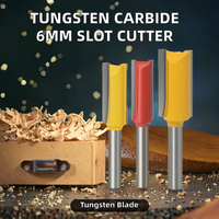 Fraise droite à double dent en carbure de tungstène revêtue, queue de 6 mm, pour rainurage, 1/4, pour travail du bois CNC, 45HRC, 2-en-1