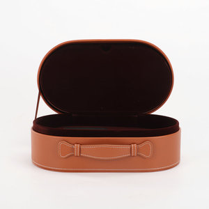 Sang trọng thân thiện với môi PU chống thả dùng một lần cứng nhắc hộp cho các thiết bị làm đẹp cá nhân xử lý hình bầu dục in nổi - Product Image 1