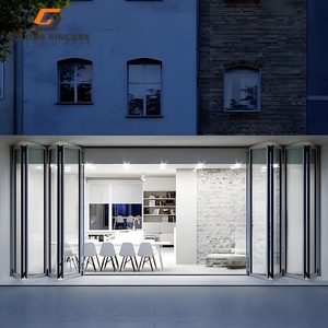 ประตูบานเฟี้ยมแบบกระจกสำหรับวิลล่าหรูทันสมัย GS พร้อมมุ้งลวดไนลอน - Product Image 1