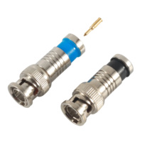 Conector RF Coaxial RG6 de 75 Ohmios con Contacto de Cobre, Conector Hembra BNC para Cable Coaxial, Conectores CCTV 1P, Directo de Fábrica