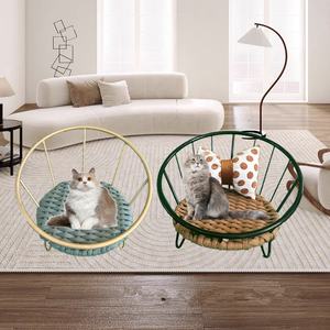 Bestseller Wicker Rattan Premium Katze Erhöhtes Hunde bett Haustier Luxus Sofa Weben Nest Bequemer Lounges essel für andere Haustier betten - Product Image 4