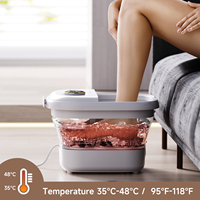 Masajeador de Pies Portátil Plegable de Lujo con Función de Burbujas y Calor de 500W, Capacidad de 5-10L para Pedicura y Baño de Pies Detox