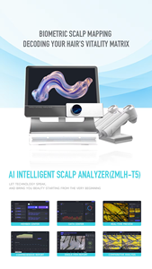 เครื่องวิเคราะห์หนังศีรษะ T5 AI กำลังขยาย 50-200 เท่า ความละเอียด Full HD 13 ตัวชี้วัด 4 สเปกตรัม ตรวจจับรูขุมขน สำหรับใช้ในร้านเสริมสวย - Product Image 5