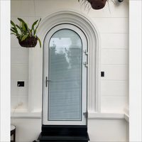 Porte à battant en aluminium et alliage d'aluminium à rupture de pont thermique avec soudure sans joint et coins arrondis pour bureau, maison, villa