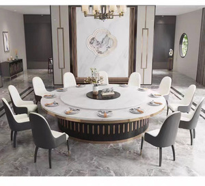 Mesa de Comedor Redonda Grande, Moderna y Ligera, con Plato Giratorio Eléctrico, Ideal para 12 Personas, Familias Numerosas u Hoteles - Product Image 6