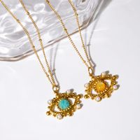 Collier en acier inoxydable à plusieurs rangs avec perles artisanales en coquille jaune de pierre naturelle Tianhe - Style sportif pour femme, véritable or