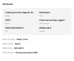 Polyéthylène glycol PEG 99,9 % CAS 25322-68-3, poudre adsorbante, qualité industrielle, cosmétique, USP - Product Image 6