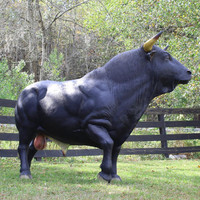 Escultura de Toro de Fibra de Vidrio de Tamaño Real para Decoración Exterior Personalizada, Escultura de Vaca de Fibra de Vidrio Personalizada para Wall Street