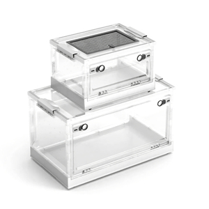 Nouveauté : Terrarium pliable écologique en ABS/acrylique avec ventilation par grille et boîte d'alimentation pour araignées et lézards - Product Image 2