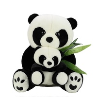 Peluche Panda Géant Adorable, Design Mère et Bébé Réaliste, Super Douce, Rembourrée en Coton PP, Coussin Anti-Stress, Cadeau d'Anniversaire, Lavable