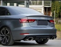 Kit carrosserie style RS3, diffuseur de pare-chocs arrière avec embouts d'échappement quadruples pour Audi A3 S3 8V.5 Facelift 2014-2016 S-Line Sportback Sedan