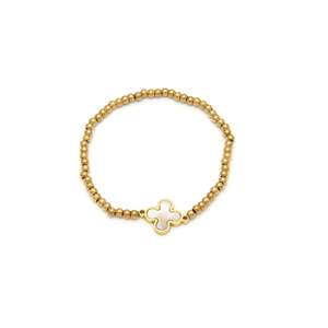 E295-B200-0212G <b>Gold</b> Plated Zinc Alloy Classic Fashion <b>Beaded</b> <b>Bracelet</b>-Gift - Product Image 1
