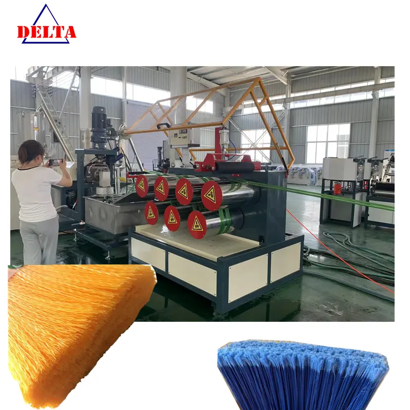 ほうきモノフィラメント生産機ブラシ糸生産ラインプラスチックほうき毛製造装置