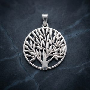 จี้คริสตัลชุบเงินโบราณรูปทรงจักระ สร้อยคอทำมือสำหรับบำบัดเรกิ ปรับสมดุล แฟชั่นสำหรับทุกเพศ - Product Image 3