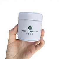 Boîte en fer blanc de qualité alimentaire en gros, 30g 50g, pour matcha, café et thé en poudre, format voyage, avec impression de décalcomanie et bouchon à vis scellé, personnalisable