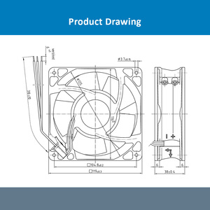 ebmpapst 4114N/2XH 12038 120x120x38mm 24VDC 11W 0.45A 4400RPM Ball Bearing Industrial Axial <b>Cooling</b> <b>Fan</b> - Product Image 4