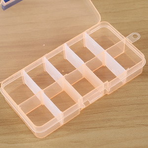 Transparent Plastic Jewelry Storage Box 10 Compartment Detachable With Lid For Rings Organizers Small Size - Product Image 2