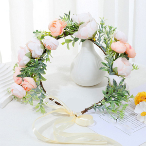 Corona di Fiori Decorativa per Sposa, Cerchietto in Tessuto per Matrimonio e Feste, Stile <span class=keywords><strong>Principessa</strong></span> Dolce - Product Image 6