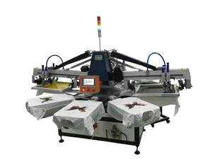 3 Colour Screen Printing Machine Ruida 3 Color 8 Stations Automatic T Shirt Silk Screen Printing Machine