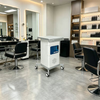 Chariot de rangement mobile multifonctionnel moderne en métal pour salon de coiffure et institut de beauté