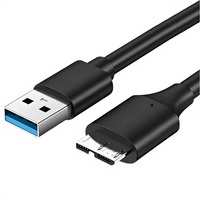 Kabel Hard Drive Eksternal USB 3.0 Kecepatan Tinggi dengan Pelindung Aluminium Foil dan Konduktor Tembaga Berlapis Timah USB-A ke Micro USB