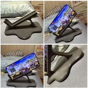 Adjustable Side Lying Phone Stand Plastic Desktop <b>Holder</b> For Home Use Orange Red Black White Color Options - Product Image 2