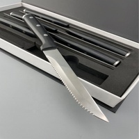 Vente en gros best-seller ensemble de 6 couteaux à steak dentelés avec manche en PP couteau à steak pour hôtel couverts