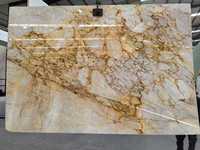 Marbre naturel blanc avec veines dorées, imperméable et écologique, pour salle de bain, extérieur, villa, panneau mural, revêtement de sol, table basse