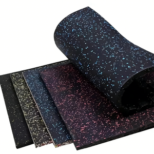 Suelo de Goma Resistente, Tapete de Gimnasio de Alta Compresión, Sin Indentaciones, Antideslizante, para Levantamiento de Pesas - Product Image 1