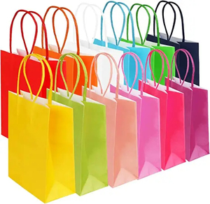 Fashion Colored <b>Paper</b> <b>Bag</b> DIY Drawing Party <b>Gift</b> <b>Bags</b> With Handle for Kids Party Accept Custom Logo - Product Image 1