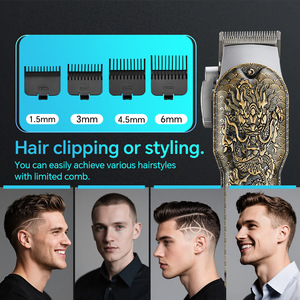Tondeuse à cheveux électrique professionnelle Dragon pour batterie Li-ion rechargeable, écran LCD, lames en acier au carbone, usage domestique, pour hommes - Product Image 5