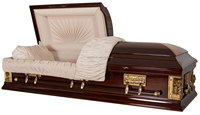 Ataúdes de Madera URD-A208 a Precio de Fábrica, Estilo Americano, Ataúd y Cofre de Álamo Sólido con Acabado Brillante para Funerarias