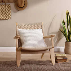 100% coton lin gaufré coussin décoratif oreiller et taie d'oreiller amovible - Product Image 2