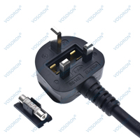 Câble d'extension UK BS1363 vers IEC 60320 C19 femelle avec adaptateur C20 AC Type-G, longueur 1,8 m, certifié KEMA-KEUR