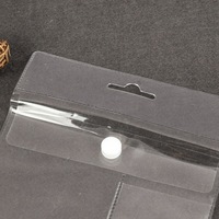 Sacs de rangement en PVC transparent avec bouton, étiquette suspendue, sac d'affichage en plastique